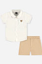 Conjunto Bebê Menino Camisa Alfaiataria e Bermuda Sarja Croissant
