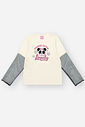 Conjunto Infantil Menina Blusa Panda E Short Courino Preto Mundo Cinti