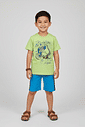 CONJ CAMISETA E BERMUDA FLUOR GR/AZ VIBRANTE