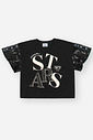 Blusa Infantil Menina Stars Paetê Preto CTV