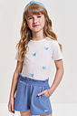 Shorts Infantil Molecotton Denim com Glitter – Short Menina Verão com Algodão e Elastano AZUL JEANS MEDIO