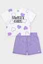 CONJ BLUSA E SHORTS BRANCO/LL AMETISTA