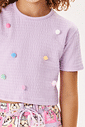 CONJ BLUSA E SHORTS/SAIA LL BRUMA/RS IOGURTE