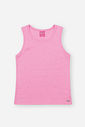 Regata Infantil em Ribana Canelada Neon Love – Blusa Menina Verão com Strass ROSA BARBIE