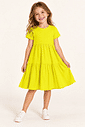 Vestido Infantil em Camadas Básico Manga Curta Amarelo Vestido Infantil em Camadas Básico Manga Curta Amarelo