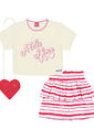 CONJ BLUSA,SAIA/SHORTS E BOLSA NAT/RS CHEER/RS CHEE