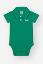 Body Polo Bebê Esportivo Clássico em Moletinho Waffle VERDE VIVID