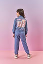 Conjunto Infantil Menina Jaqueta Estampa Costa E Calça Azul Mundo Cinti