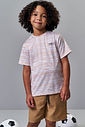 Conjunto Infantil Sportwear Refletivo com Camiseta Dry Sport e Bermuda em Nylon Techno Touch BRANCO/PRETO