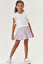 CONJ BLUSA E SAIA/SHORTS NATURAL/BRANCO