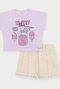 CONJ BLUSA E SHORTS LL BRUMA/OFF WHITE
