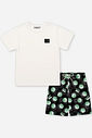 Conjunto Infantil Camiseta e Bermuda Raquetes e Bolas Natural
