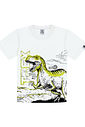 Camiseta Infantil Menino T-Rex Branco Abrange