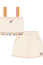 CONJ BLUSA E SHORTS/SAIA NATURAL/NATURAL