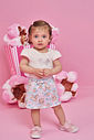 Conjunto Bebê Menina Body com Short-Saia Ursinhas Delicadas – Look Confortável Cinti Baby NATURAL/AZ PORCELANA