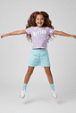 Conjunto Curto Infantil Menina Better Together Azul Abrange
