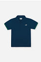 Camisa Polo Infantil Urso Tenista em Meia Malha Marinho