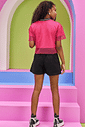 Blusa Teen Feminino Com Sobreposição Tela Rosa Dway