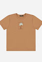 Conjunto Menino Camiseta Palma Bordada e Bermuda Marrom