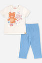 Conjunto Bebê Ursinha com Blusa Alongada e Legging Canelada