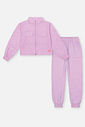Conjunto Infantil Menina Jaqueta E Calça Glitter Lilás Mundo Cinti