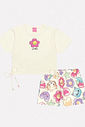 Conjunto Infantil Menina Blusa E Short Cute Natural Mundo Cinti