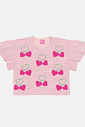 Conjunto Infantil Menina Tutti-Frutti Blusa E Short Listras Rosa Mundo Cinti