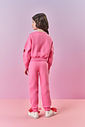 Conjunto Infantil Menina Blusão Abertura Manga E Calça Rosa Mundo Cinti