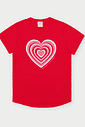 Conjunto Infantil Menina Coração Vermelho Abrange