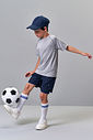 Camiseta Infantil Sportwear Tecnológica em Malha Fit Space Green com Termo Refletivo CINZA
