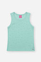 Regata Infantil em Ribana Canelada Neon Love – Blusa Menina Verão com Strass VERDE BRISA