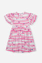 Vestido Infantil em New Stretch Listrado – Vestido Menina Verão Rosa Confete com Corações ROSA CONFETE
