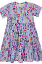 Vestido Infantil Estampado Letrinhas Roxo Vestido Infantil Estampado Letrinhas Roxo