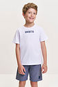 Conjunto Infantil com Camiseta e Bermuda em Nylon Stripe Denim