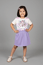 Conjunto Infantil Menina Raposa Listrada Lilás Abrange