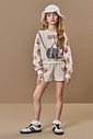Conjunto Infantil Menina em Moletom Linho Happy Beli.me