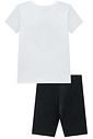 Conjunto de camiseta em meia malha e bermuda biker em canelado 98791 Kukiê Infantil Menina
