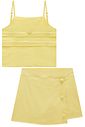Conjunto de regata e short saia em linho com elastano 98878 Vic Teen Menina