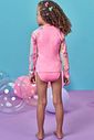 Trio de biquíni e blusa em malha com proteção UV50+ 99516 Kukiê Infantil Menina