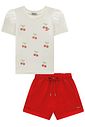 Conjunto de blusa em canelado liz e shorts em malha enrugada 96657 Infanti Infantil Menina Conjunto de blusa em canelado liz e shorts em malha enrugada 96657 Infanti Infantil Menina