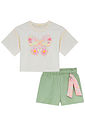 Conjunto de blusa em meia malha e shorts em malha big waffle 94614 Kukiê Infantil Menina Conjunto de blusa em meia malha e shorts em malha big waffle 94614 Kukiê Infantil Menina