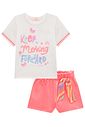 Conjunto de blusa em meia malha e shorts em moletom sem pelúcia 99378 Kukiê Infantil Menina Conjunto de blusa em meia malha e shorts em moletom sem pelúcia 99378 Kukiê Infantil Menina