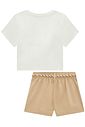 Conjunto de blusa em meia malha e shorts em sarja com elastano 95504 Lilimoon Teen Menina Conjunto de blusa em meia malha e shorts em sarja com elastano 95504 Lilimoon Teen Menina