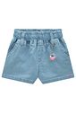 Shorts em jeans com elastano 98449 Kukiê Infantil Menina