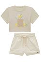Conjunto de blusa em meia malha com shorts de sarja com elastano 98891 Infanti Infantil Menina Conjunto de blusa em meia malha com shorts de sarja com elastano 98891 Infanti Infantil Menina