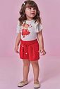 Conjunto de blusa em cotton e shorts em crepe textura 98672 Kukiê Infantil Menina Conjunto de blusa em cotton e shorts em crepe textura 98672 Kukiê Infantil Menina
