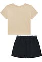 Conjunto de blusa em meia malha e short saia em moletom sem pelúcia 96307 Lilimoon Teen Menina Conjunto de blusa em meia malha e short saia em moletom sem pelúcia 96307 Lilimoon Teen Menina