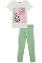 Conjunto de blusa alongada em malha power e calça legging em fly tech 95323 Infanti Infantil Menina