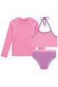Trio de blusa e biquíni em malha poliamida com proteção UV 50+ 96619 Infanti Infantil Menina Trio de blusa e biquíni em malha poliamida com proteção UV 50+ 96619 Infanti Infantil Menina