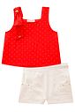 Conjunto de bata em crepe textura e shorts em sarja com elastano 98682 Kukiê Infantil Menina Conjunto de bata em crepe textura e shorts em sarja com elastano 98682 Kukiê Infantil Menina
